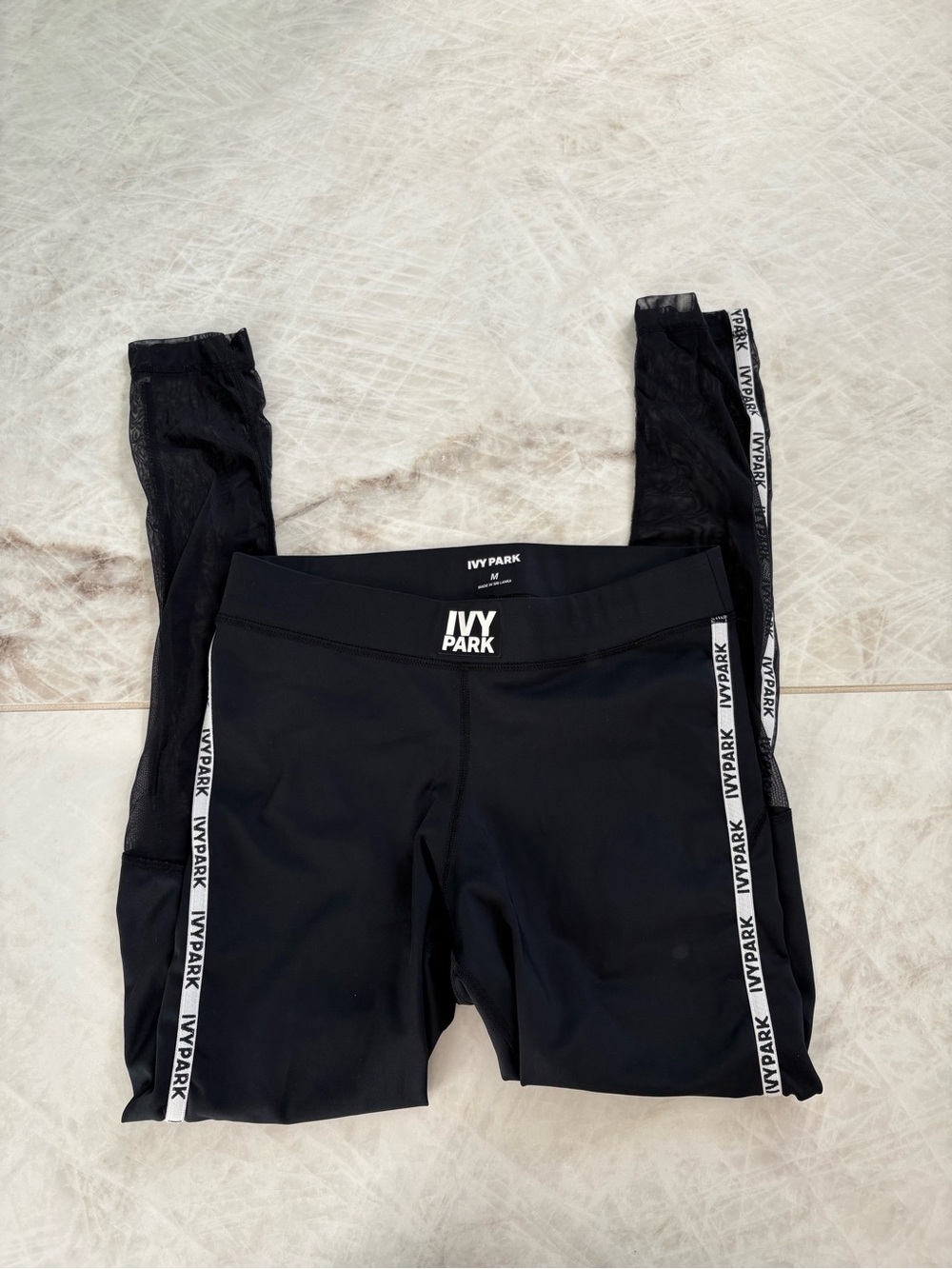 Ivy Park Tape Logo Leggings with Mesh Detail